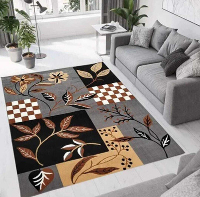 Acarpet Grey Acrylic, Silk Carpet(5 cm,  X 7 cm, Rectangle)