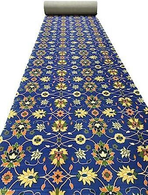 Zamarug 45 cm  X 150 cm Polypropylene Carpet(Rectangle, Blue)