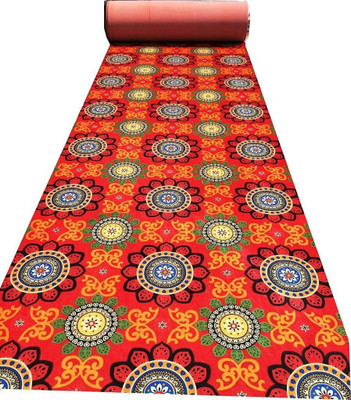 Acarpet Red Synthetic Carpet(5 ft,  X 25 ft, Rectangle)
