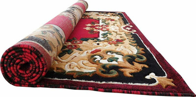 KAYNAT CARPET Red Acrylic Carpet(5 Feet,  X 7 Feet, Rectangle)