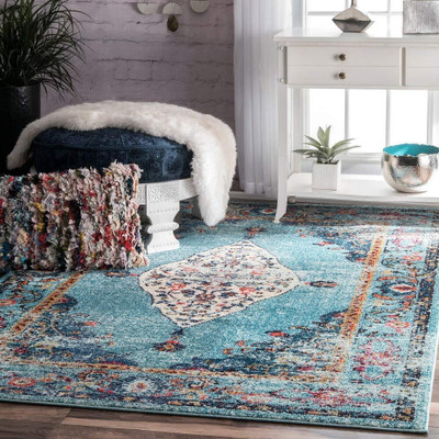 STATUS Multicolor Polyester Carpet(3 cm,  X 5 cm, Rectangle)