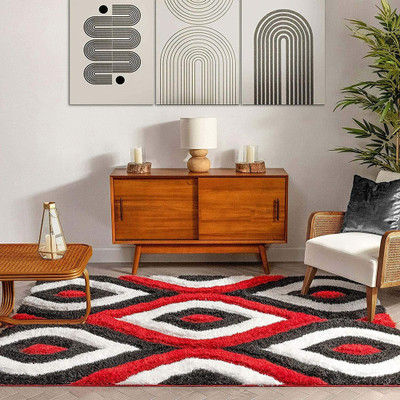 HR CARPET Multicolor Polyester Carpet(4 ft.,  X 6 ft., Rectangle)