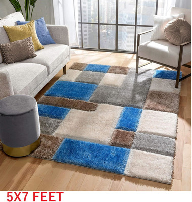 KAYNAT CARPET Multicolor Polyester Carpet(150 cm,  X 210 cm, Rectangle)