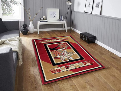 BhCarpet Red Acrylic Carpet(5 ft,  X 7 ft, Rectangle)