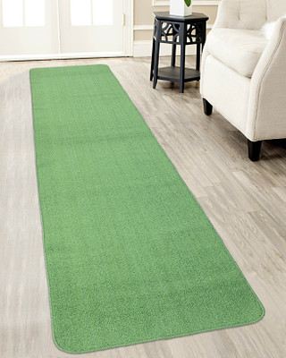 Saral Home Green Polypropylene Runner(60 cm,  X 300 cm, Rectangle)