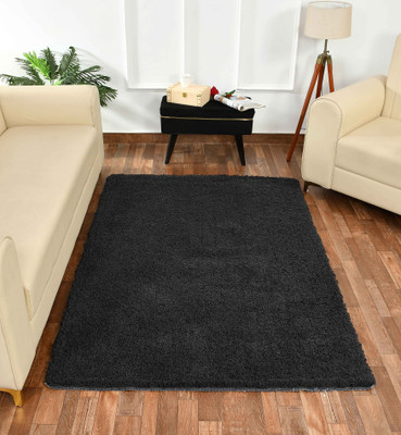 PRESTO BAZAAR Grey Polyester Carpet(4 ft,  X 6 ft, Rectangle)