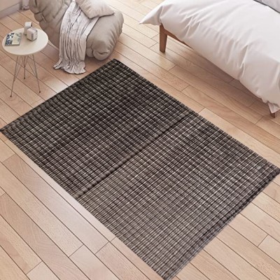 budhraj rugs Brown Cotton Dhurrie(2 ft,  X 3 ft, Rectangle)