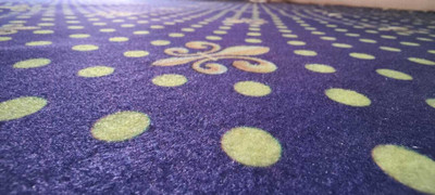Ra handloom carpet Blue Nylon Carpet(5 cm,  X 10 cm, Rectangle)