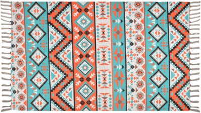 GENIUS HOMS Multicolor Cotton, Polyester Carpet(4 ft,  X 6 ft, Rectangle)