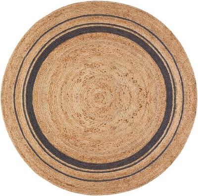 Jaipur Art and Craft Brown Jute Dhurrie(60 cm,  X 60 cm, Circle)