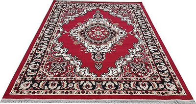 Zamarug 150 cm  X 210 cm Polyester Carpet(Rectangle, Red)