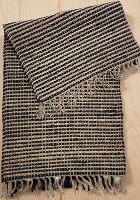 VELORA 70 cm  X 140 cm Jute, Polyester Carpet(Rectangle, Black, White)