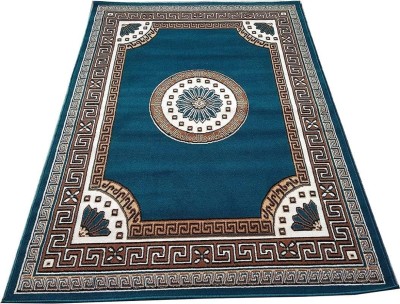 Umamarugs Blue Acrylic Carpet(5 ft,  X 7 ft, Rectangle)