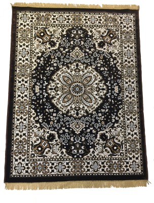 FAIZCARPET Black Acrylic Carpet(153 cm,  X 214 cm, Rectangle)