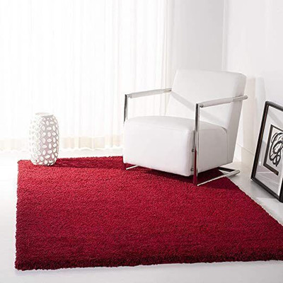 Zamarug 120 cm  X 180 cm Polyester Carpet(Rectangle, Red)