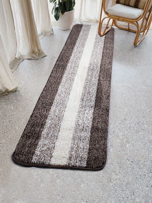 Saral Home Brown Polyester Runner(50 cm,  X 180 cm, Rectangle)