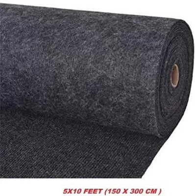 AyanCarpets Black, Grey Synthetic Carpet(5 ft,  X 10 ft, Rectangle)