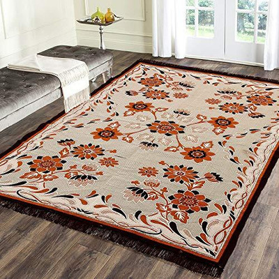 Zesture Brown Cotton Carpet(4 ft,  X 6 ft, Rectangle)