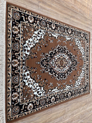 TAHNOORCARPET 150 cm  X 210 cm Acrylic Carpet(Rectangle, Gold)