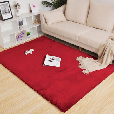 Acarpet Maroon Polyester Carpet(120 cm,  X 180 cm, Rectangle)