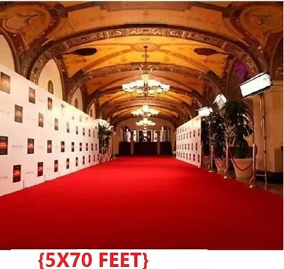 Acarpet Red Synthetic Carpet(5 ft,  X 70 ft, Rectangle)
