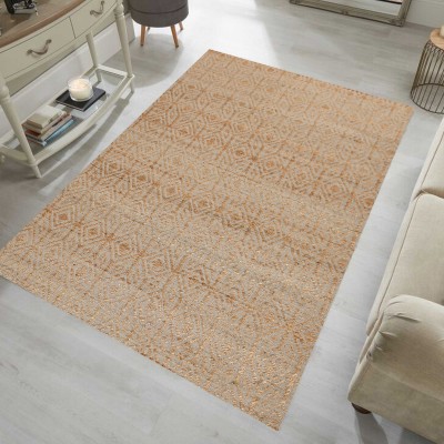 MRIC Beige Jute Carpet(5 cm,  X 8 cm, Rectangle)