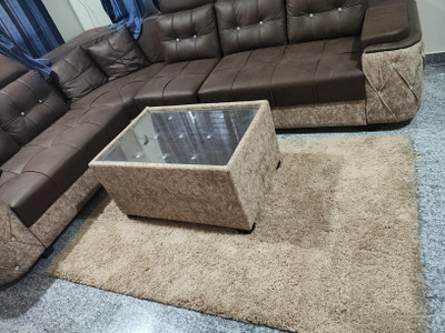 HR CARPET Gold Polyester Carpet(4 ft.,  X 6 ft., Rectangle)