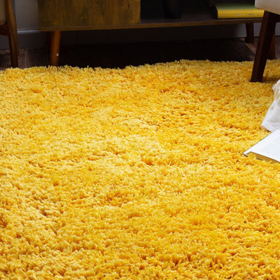 Acarpet Yellow Polyester Runner(2 ft,  X 6 ft, Rectangle)