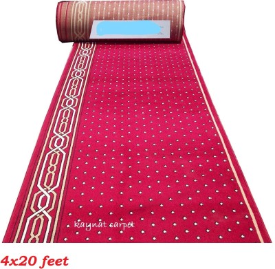 KAYNAT CARPET Red, White, Maroon Acrylic, Wool Carpet(4 ft,  X 20 ft, Rectangle)