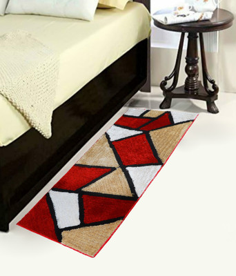 MINGET Red, Beige Polyester Runner(152.4 cm,  X 60.96 cm, Rectangle)