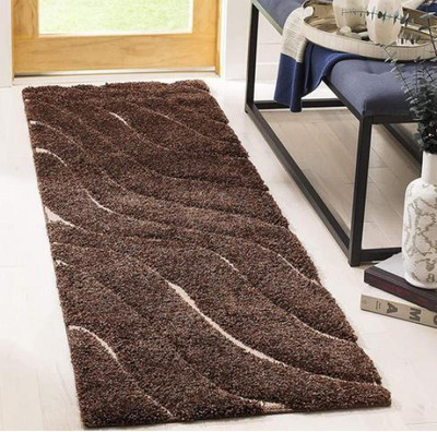 shopgallery Brown Polyester Runner(2 ft,  X 5 ft, Rectangle)