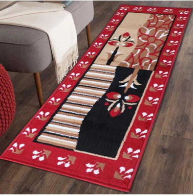 ZAMZAMCARPET Red Polypropylene Runner(2 ft,  X 5 ft, Rectangle)