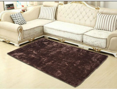 SR Handloom Brown Polyester Carpet(2 ft,  X 3 ft, Rectangle)