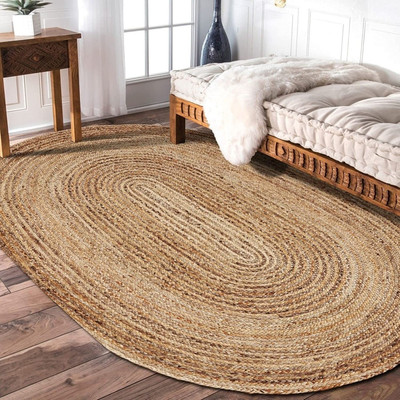 crisil Multicolor Jute Area Rug(3 cm,  X 5 cm, Oval)