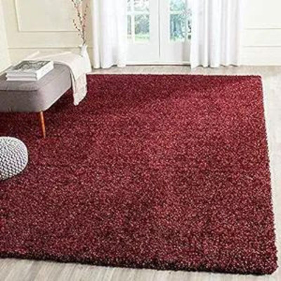 shopgallery Maroon Polyester Carpet(4 ft,  X 6 ft, Rectangle)