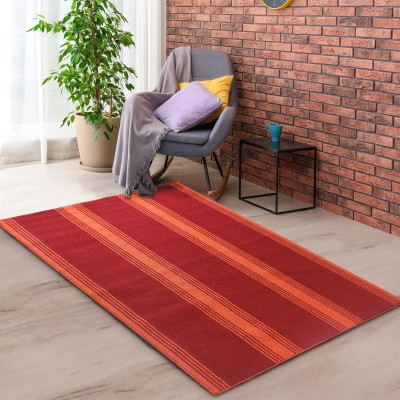 Saral Home Maroon Polypropylene Carpet(5 cm,  X 7 cm, Rectangle)