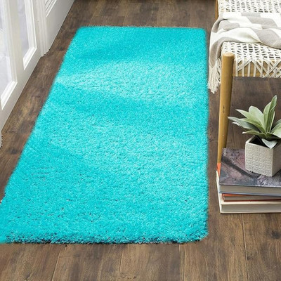 HR CARPET Dark Blue Polyester Carpet(2 ft.,  X 6 ft., Rectangle)