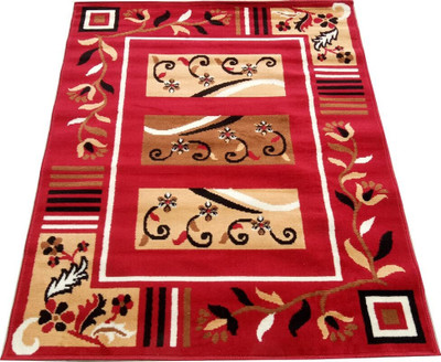 DREAM CARPET Red Acrylic Carpet(60 cm,  X 180 cm, Rectangle)