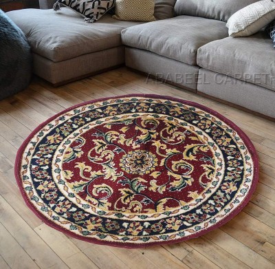 ABABEEL EXPRESS Maroon Acrylic Carpet(10 cm,  X 120 cm, Circle)
