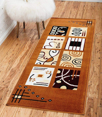 BhCarpets Gold Acrylic Runner(2 ft,  X 5 ft, Rectangle)