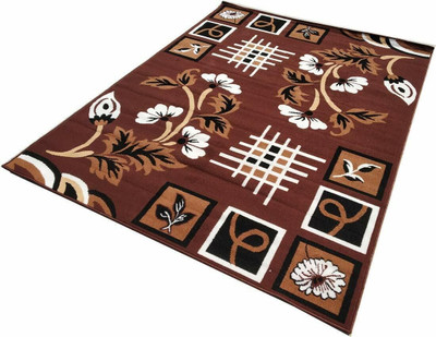 HASSANCARPETS 5 cm  X 7 cm Acrylic Carpet(Rectangle, Multicolor)