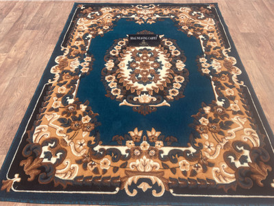 AyanCarpets Light Blue Viscose Carpet(5 ft,  X 7 ft, Rectangle)