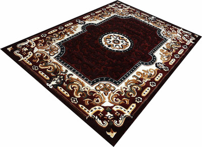 Shag Weaving Brown Polypropylene Carpet(5 ft,  X 7 ft, Rectangle)