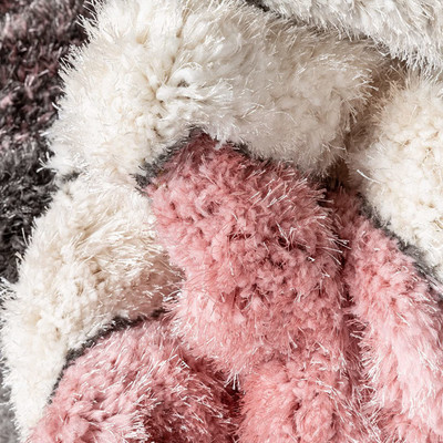 Acarpet Pink Polyester Carpet(4 ft,  X 4 ft, Square)