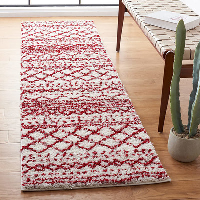 RM Handloom Red Polyester Carpet(8 ft,  X 6 ft, Rectangle)