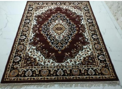 BhCarpet Brown Acrylic Carpet(5 ft,  X 7 ft, Rectangle)