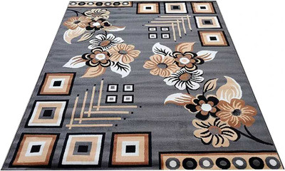 Zeeshan handloom 150 cm  X 200 cm Polyester Carpet(Rectangle, Grey)