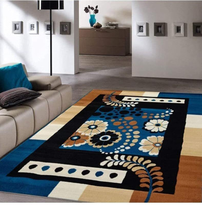 Kavi Handloom Blue Polyester Carpet(152.4 cm,  X 91.44 cm, Rectangle)