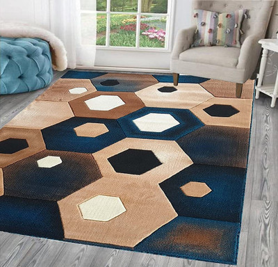 KAYNAT CARPET Multicolor, Dark Blue Silk Carpet(5 cm,  X 7 cm, Rectangle)