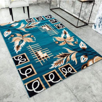 Ra handloom carpet Blue Silk Carpet(7 cm,  X 5 cm, Rectangle)